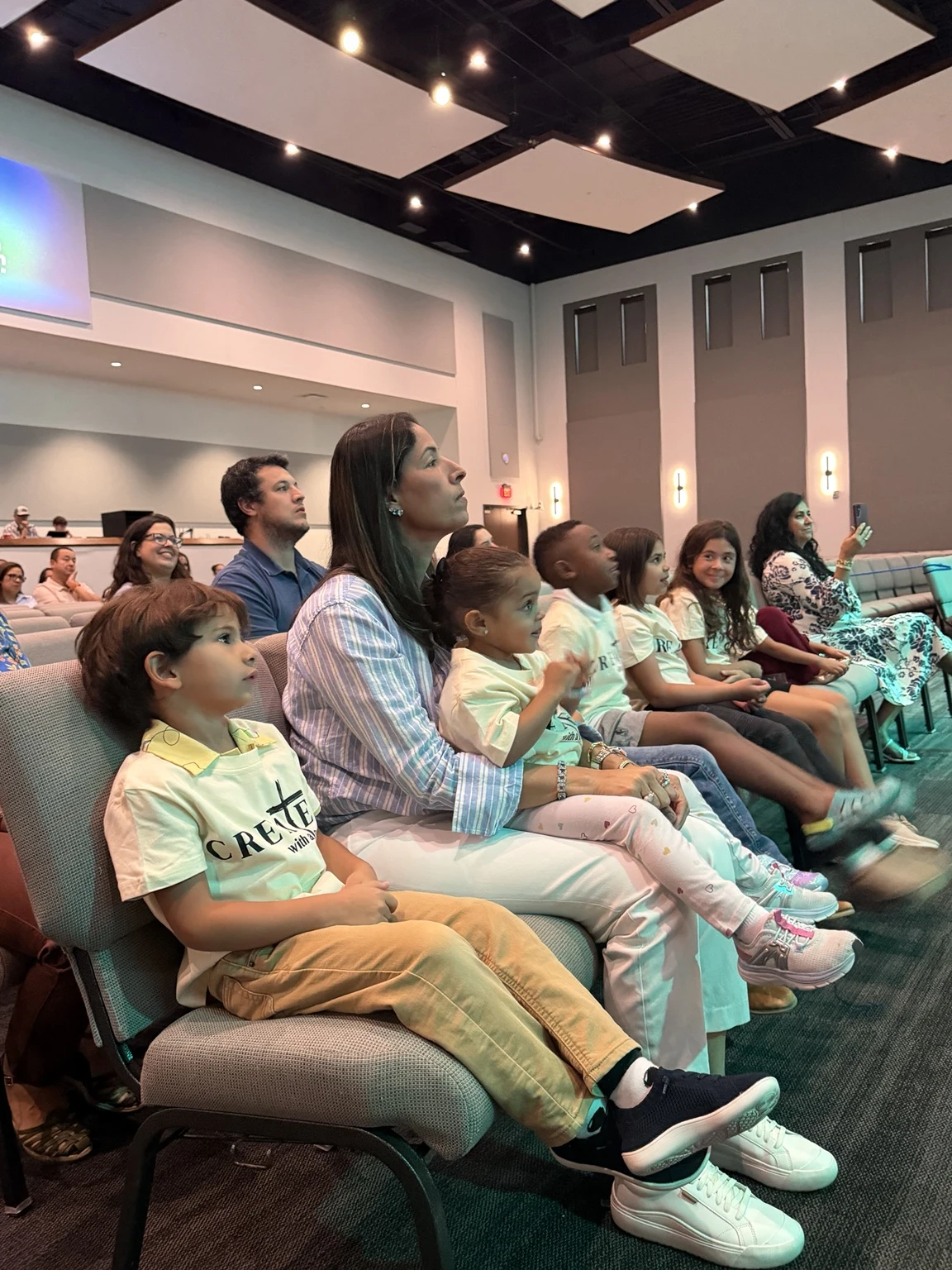 Families attending BABC worship